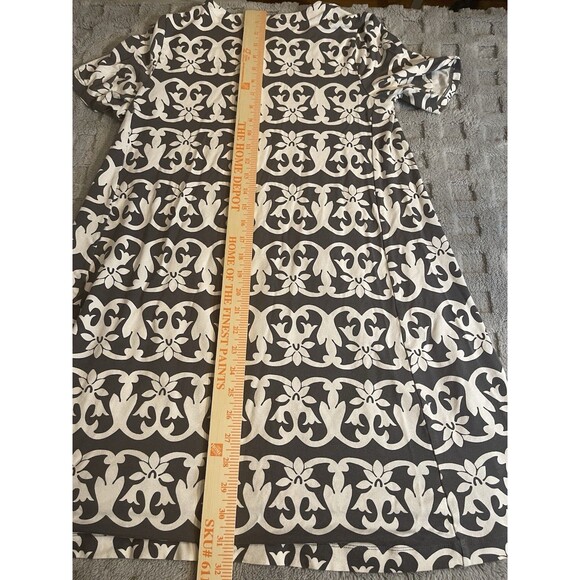 Loft Grey And White Short Sleeve A-line Knee Length T-shirt Dress Size Small - Picture 11 of 14